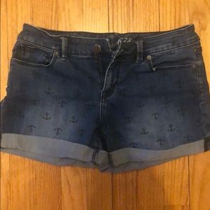 Anchor denim shorts